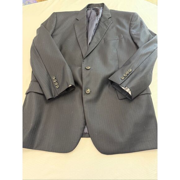 Brooks Brothers 1818 Madison Saxxon Navy Blue Pinstripe Suit Size 48R Pants W 43 - Picture 2 of 16